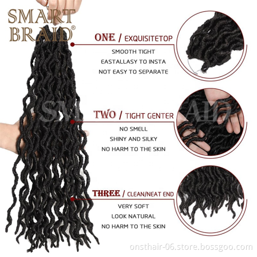 Goddess Locs Crochet Hair 18 Inch River Locs Goddess Faux Locs Crochet Hair Wavy Crochet With Curly Hair In Middle And Ends Boho